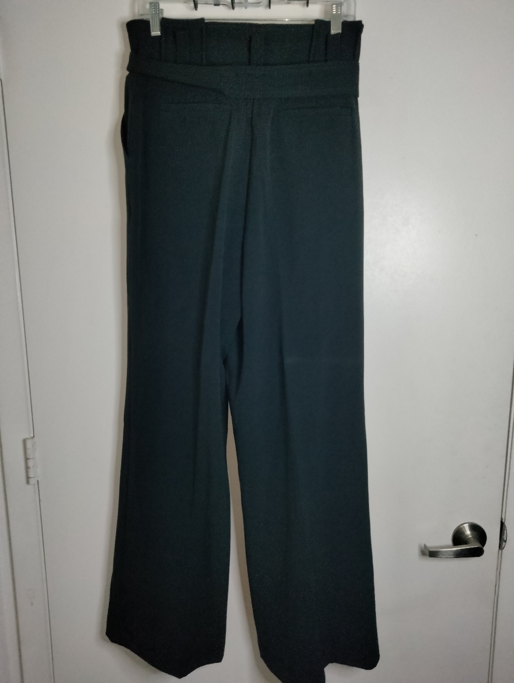 New York & Company (Size 8) Classic Black Stretch Paperbag Belted Wide-Leg Pants - Picture 7 of 14